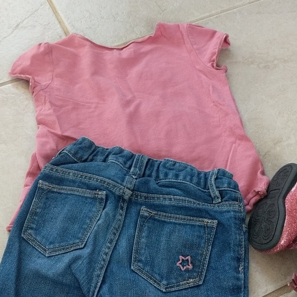 Girls 18-24m ballerina star pink jeans shirt shoes - Picture 7 of 8